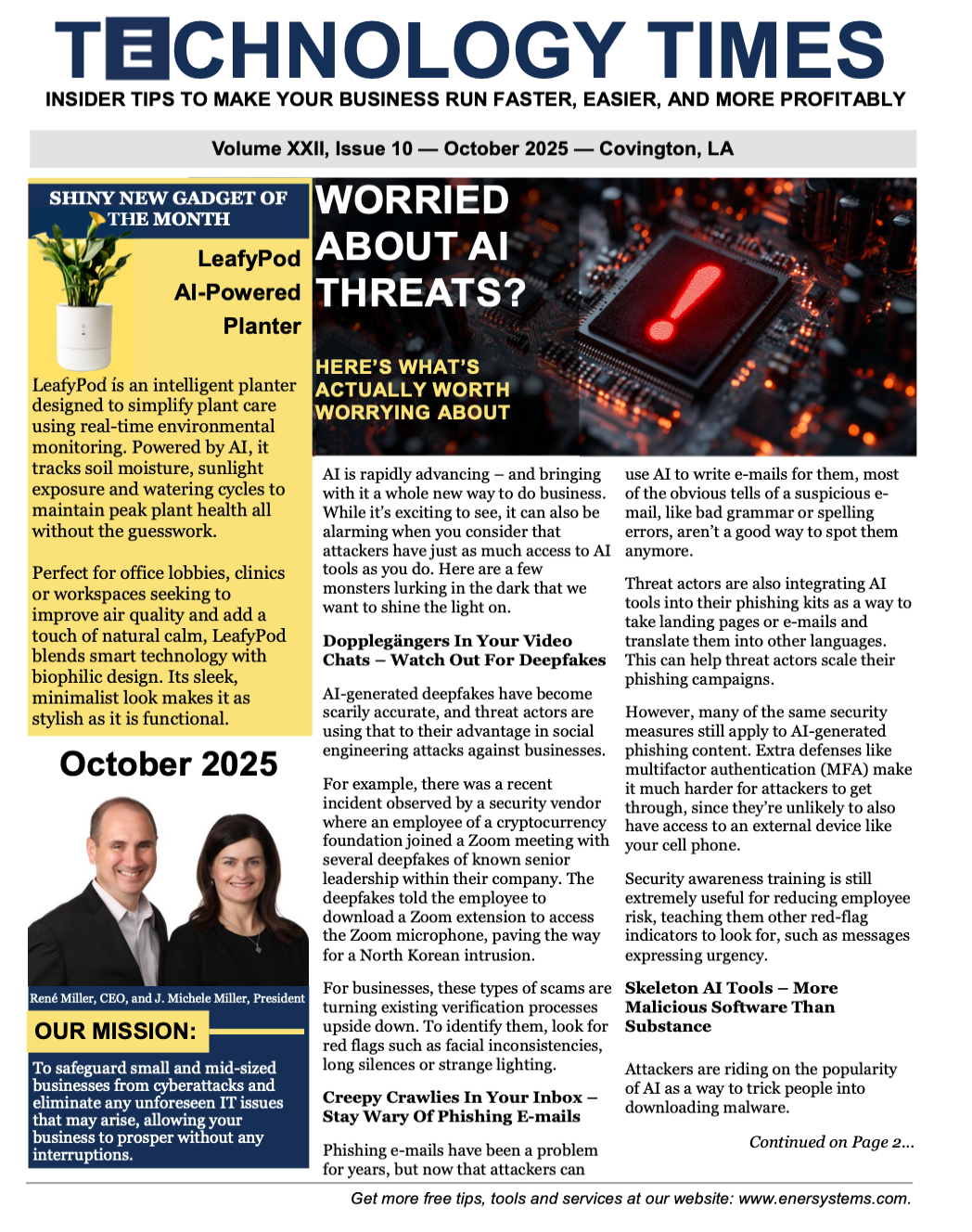 Ener Systems Newsletter cover