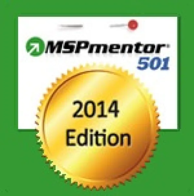 MSPmentor 501 2014 Edition badge with green background and gold seal